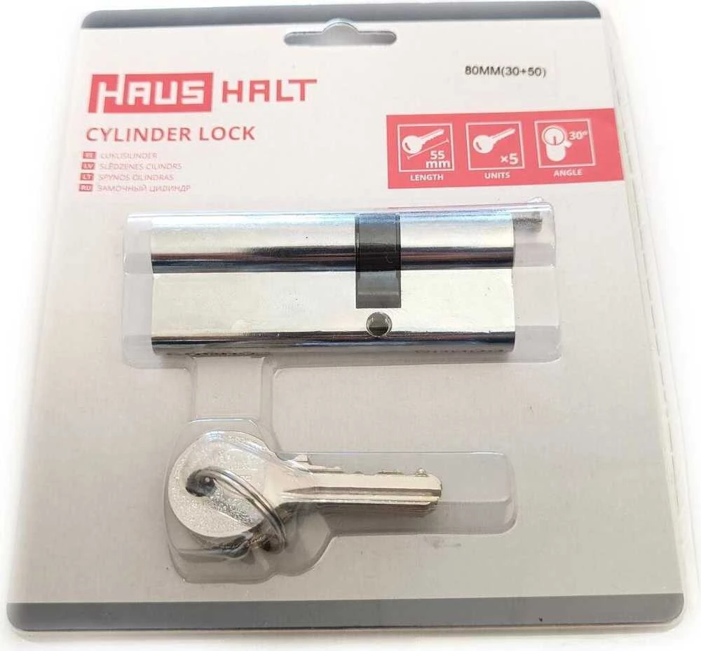 Haushalt Spynos cilindras, 80 mm, 30×50 mm, chromuotas