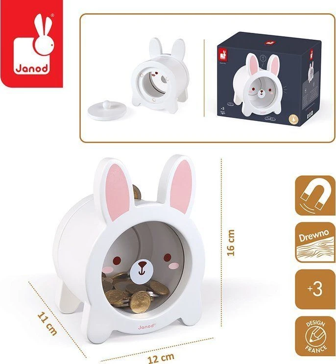 Janod Rabbit medinis taupyklės formos žaislas