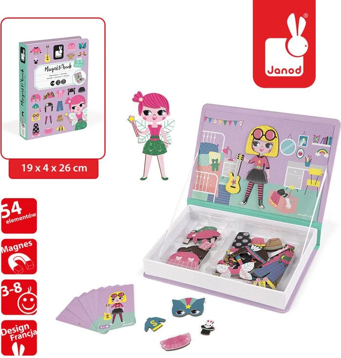 Dėlionė Janod Magnetibook Costumes Girl