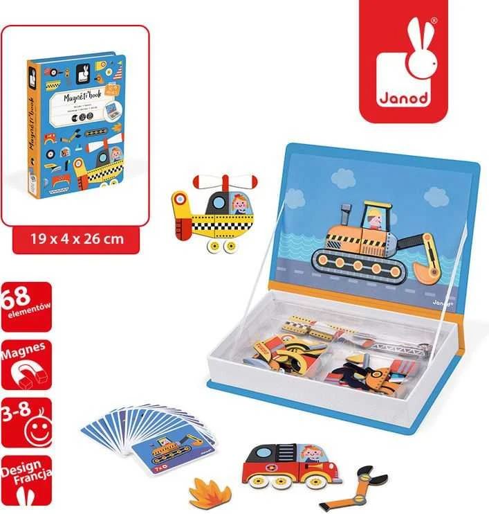 Dėlionė Janod Magnetibook Pojazdy
