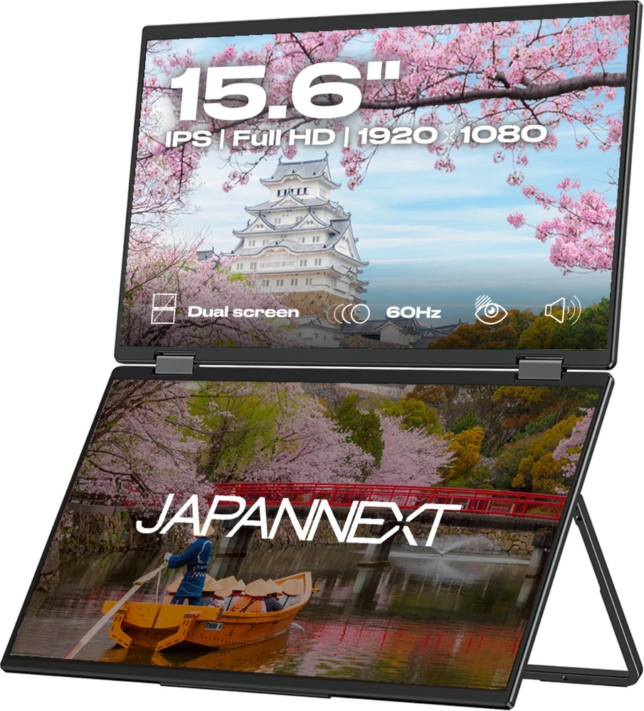 Carruzzo JAPANNEXT JN-DMD-IPS156F kompiuterio monitorius 39,6 cm (15.6″) 1920 x 1080 pikseliai „Full HD“ LCD Juoda