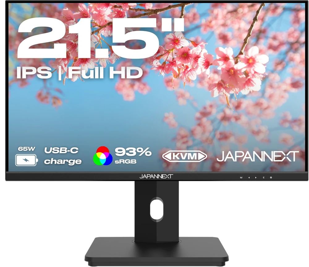 Carruzzo JAPANNEXT JN-I215FLFHSP-C65W kompiuterio monitorius 54,6 cm (21.5″) 1920 x 1080 pikseliai „Full HD“ LCD Juoda
