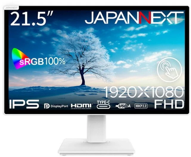 Carruzzo JAPANNEXT JN-IPS2152FHDR-T kompiuterio monitorius 54,6 cm (21.5″) 1920 x 1080 pikseliai „Full HD“ LED Lietimui jautrus ekranas Balta