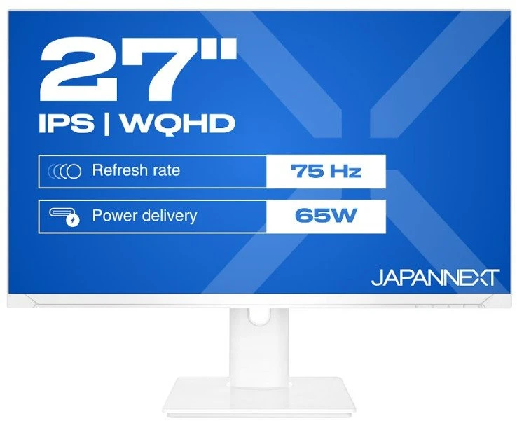 Carruzzo JAPANNEXT JN-IPS270WQHD75F-C65W-HSP-W kompiuterio monitorius 68,6 cm (27″) 2560 x 1440 pikseliai Quad HD LED Balta
