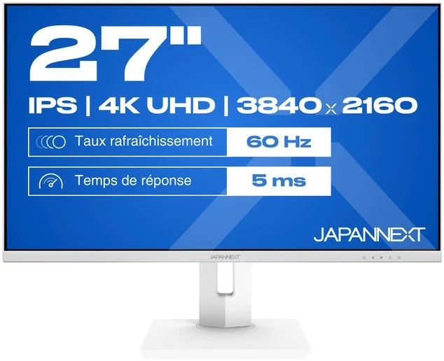 Carruzzo JAPANNEXT JN-IPS270UHD60F-C65W-HSP-W kompiuterio monitorius 68,6 cm (27″) 3840 x 2160 pikseliai 4K Ultra HD LED Balta