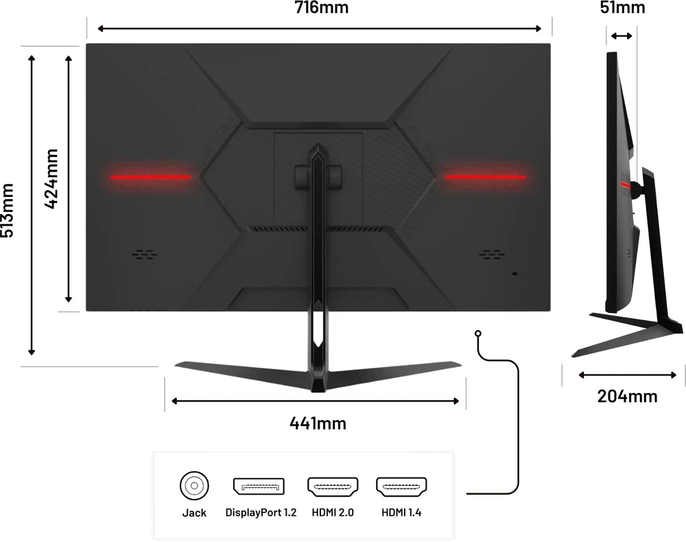Monitorius JAPANNEXT 80,0 cm JN-IPS315UHDR 16:9 HDMI/DP UHD