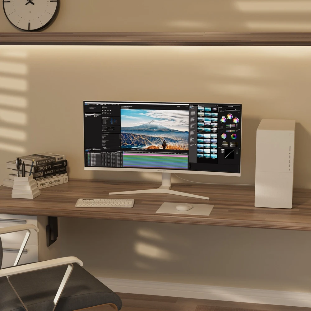 Nezatříděno Carruzzo JAPANNEXT JN-IPS340UWQHD60C-C65W-HS-W kompiuterio monitorius 86,4 cm (34″) 3440 x 1440 pikseliai UltraWide Quad HD LCD Juoda