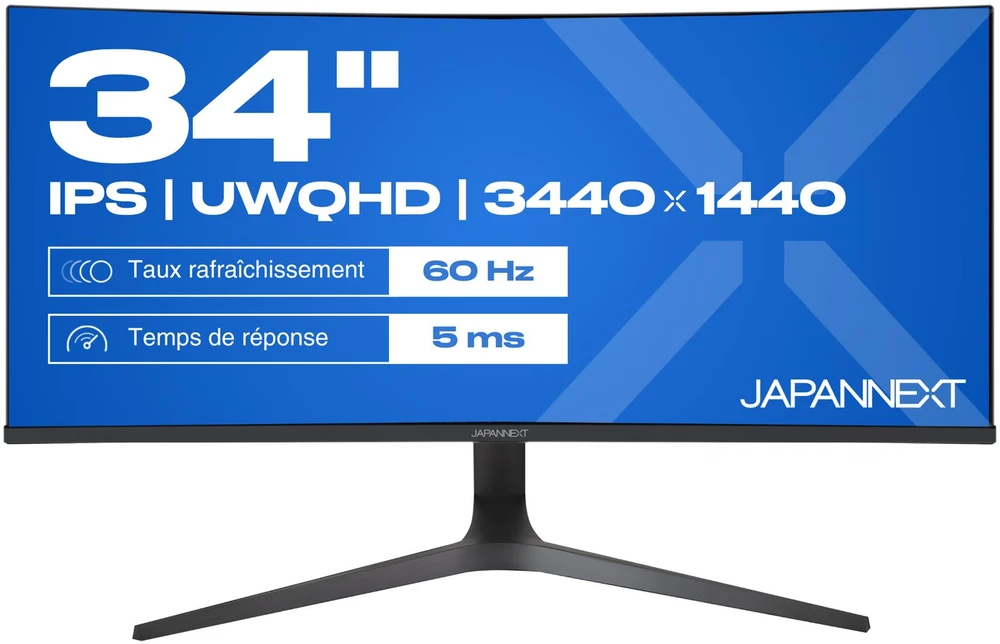 Nezatříděno Carruzzo JAPANNEXT JN-IPS340UWQHD60C-C65W-HS-W kompiuterio monitorius 86,4 cm (34″) 3440 x 1440 pikseliai UltraWide Quad HD LCD Juoda