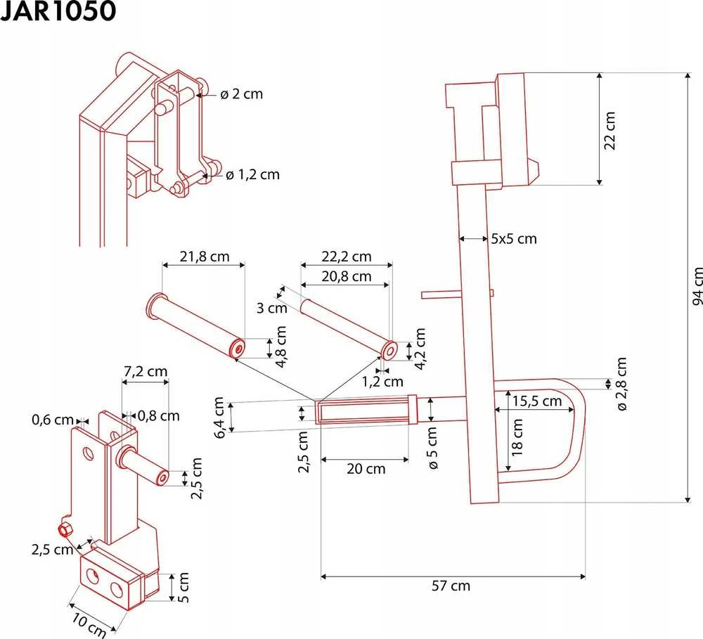 Svirtinės rankenos HMS JAR1050 Jammer Arms