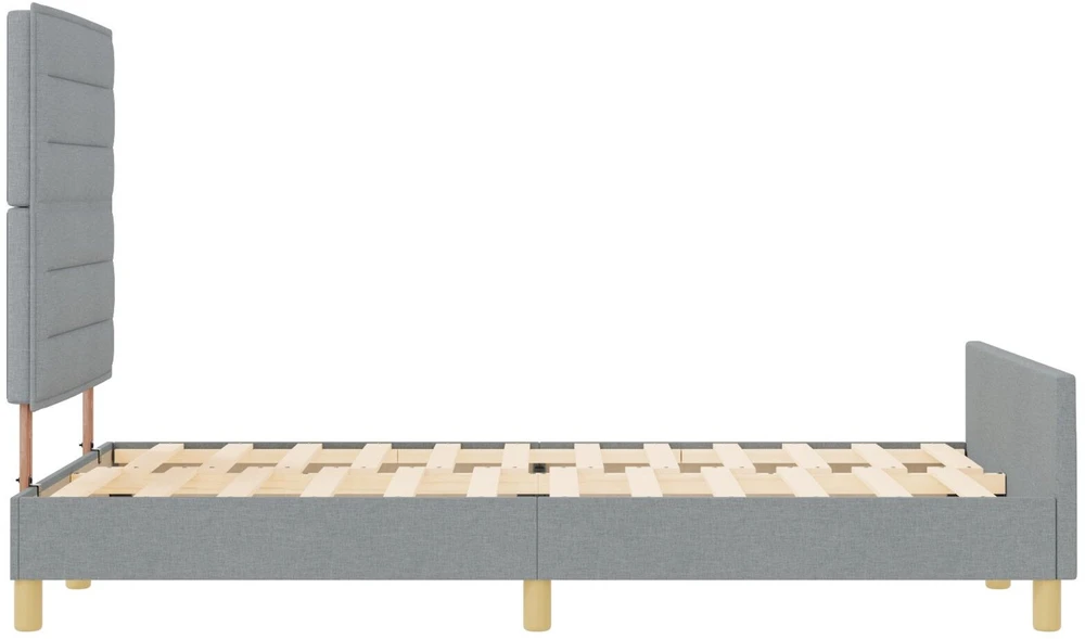 Lovos rėmas su galvūgalio Šviesiai pilka 160 x 200 cm audinys