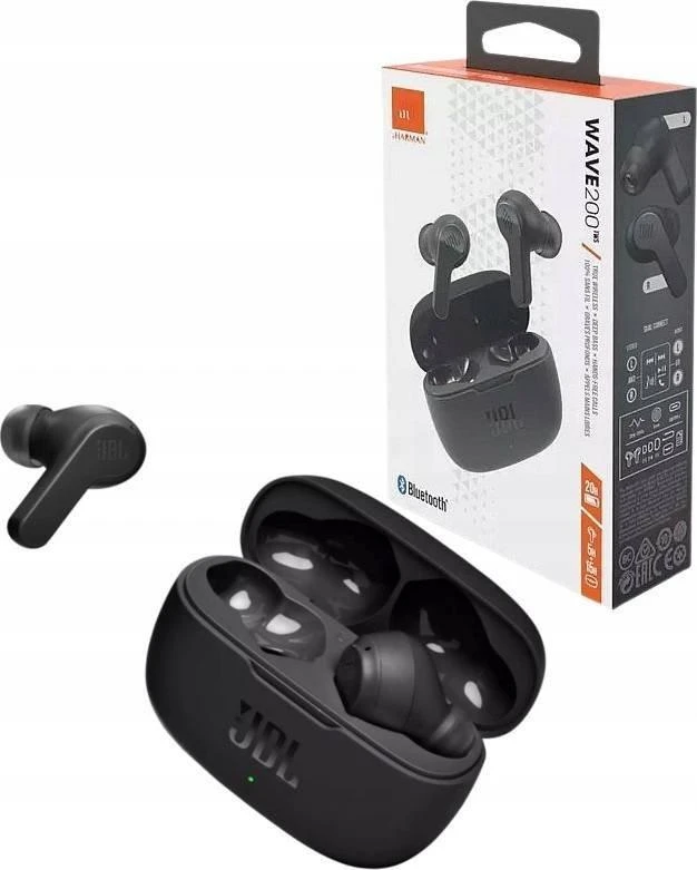 JBL Wave 200 TWS ausinės su dėklu ir pakuote