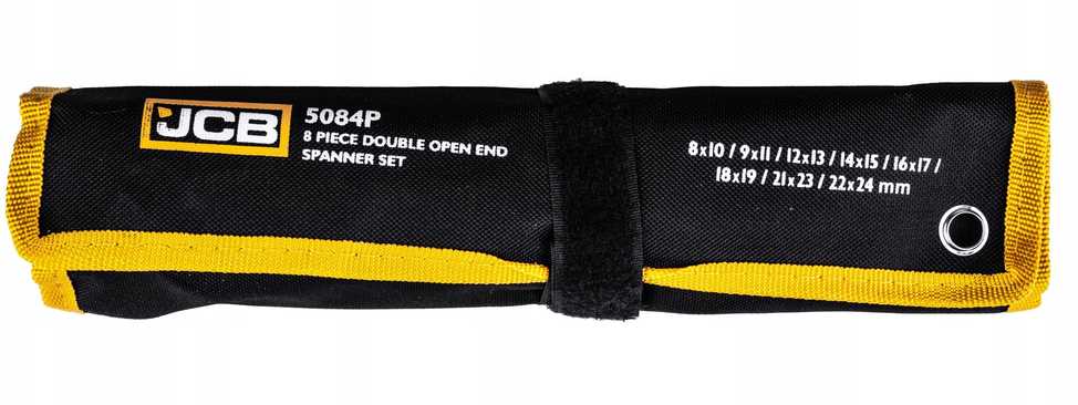 JCB 8 dalių plokščių veržliarakčių (8–24 mm) rinkinys ant lapo