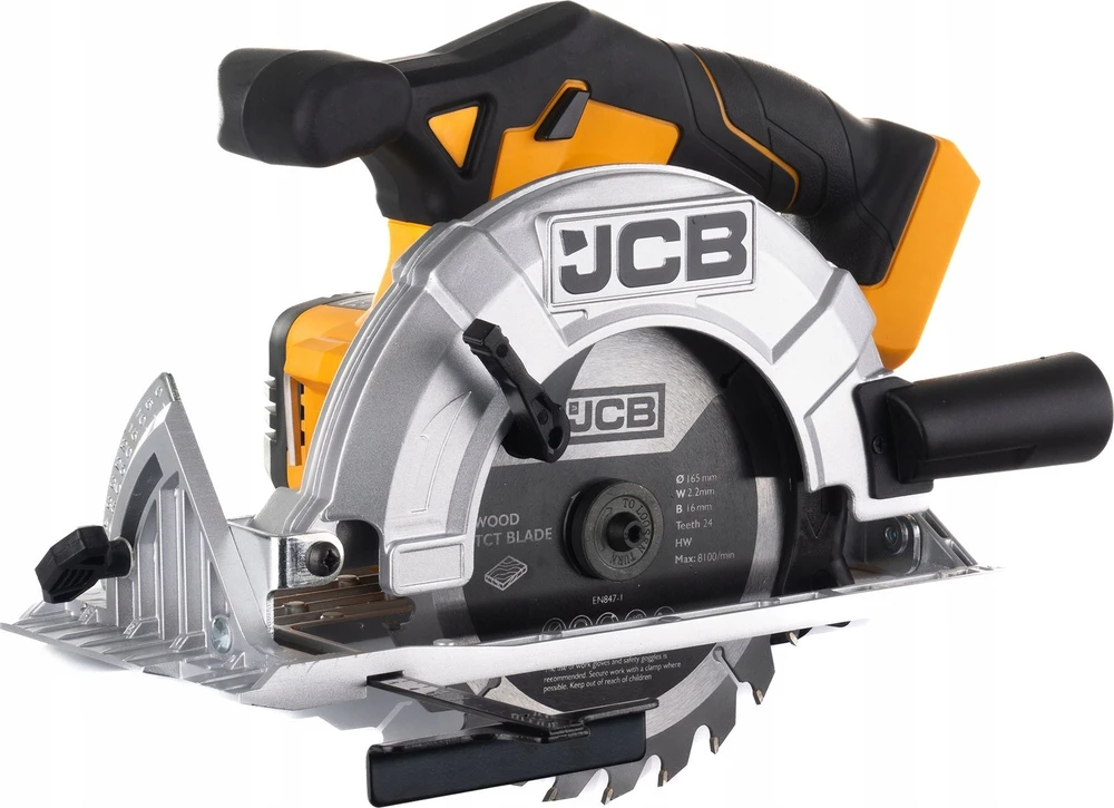 JCB diskinis pjūklas panardinamasis akumuliatorinis 18V 165mm (kompl.: akumuliatorius 2Ah, įkroviklis, krepšys)