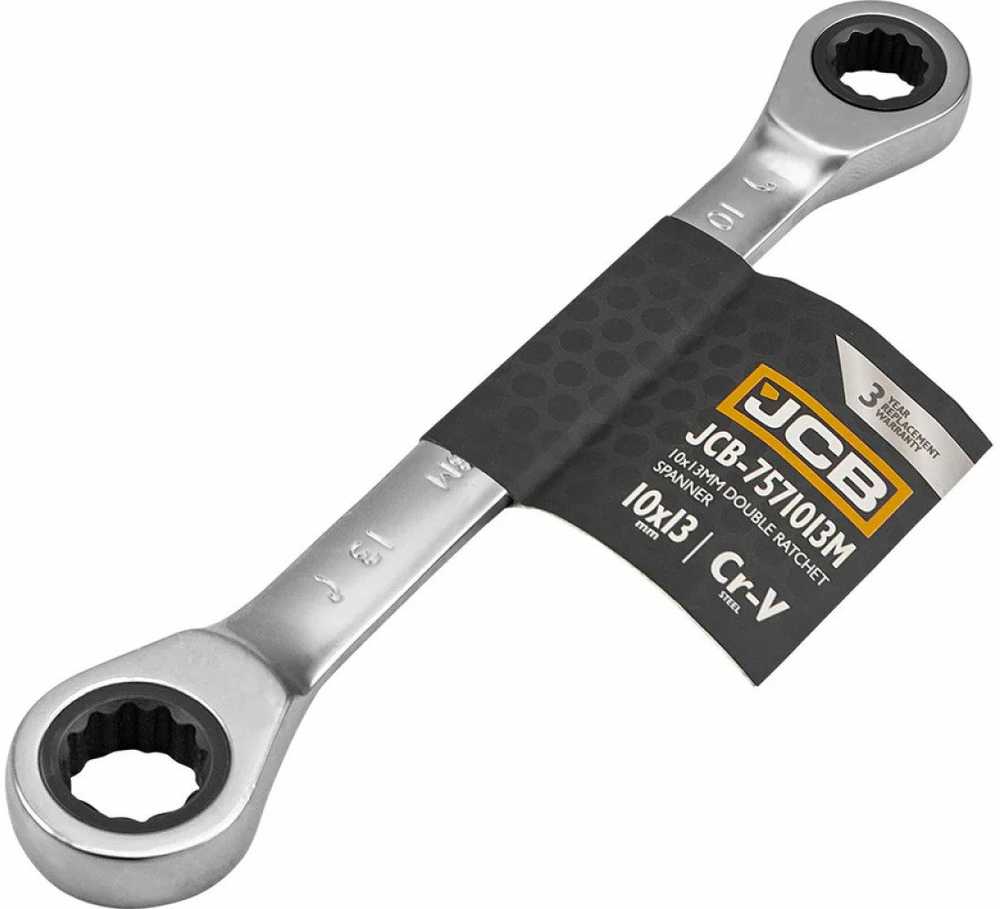 JCB Dvipusis žiedinis veržliaraktis su reketu 10x13mm