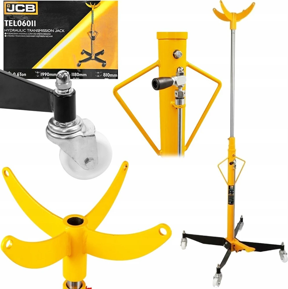 JCB hidraulinės pavarų dėžės pakėlimas 0,6 t (min. 1180 mm, h max 1990 mm)