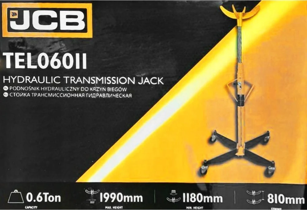 JCB hidraulinės pavarų dėžės pakėlimas 0,6 t (min. 1180 mm, h max 1990 mm)