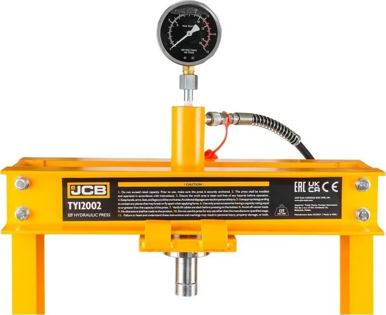 JCB hidraulinis grindų presas 12t su manometru (2 dalys)