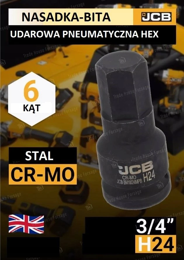 JCB Impact antgalio lizdas 3/4" 24mm (6 taškai)