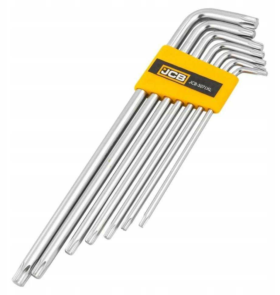 JCB Ypač ilgų TORX raktų rinkinys, 7 dalių (T10-T40)