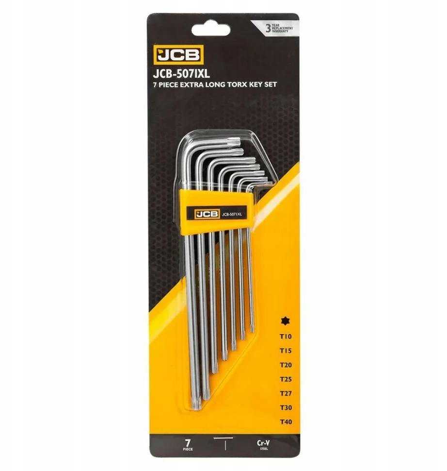 JCB Ypač ilgų TORX raktų rinkinys, 7 dalių (T10-T40)