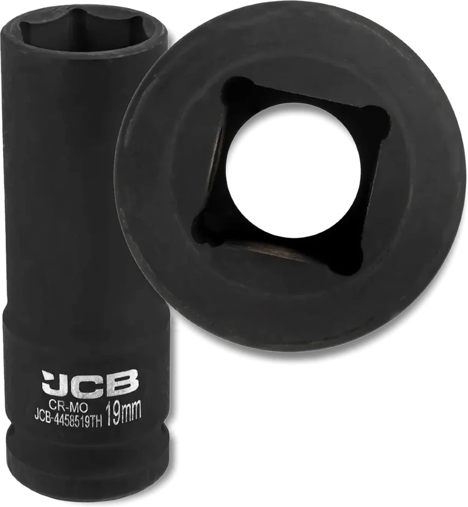JCB JCB Giluminis smūginis antgalis plonasienis 1/2'' Cr-Mo šešiakampiams 19mm