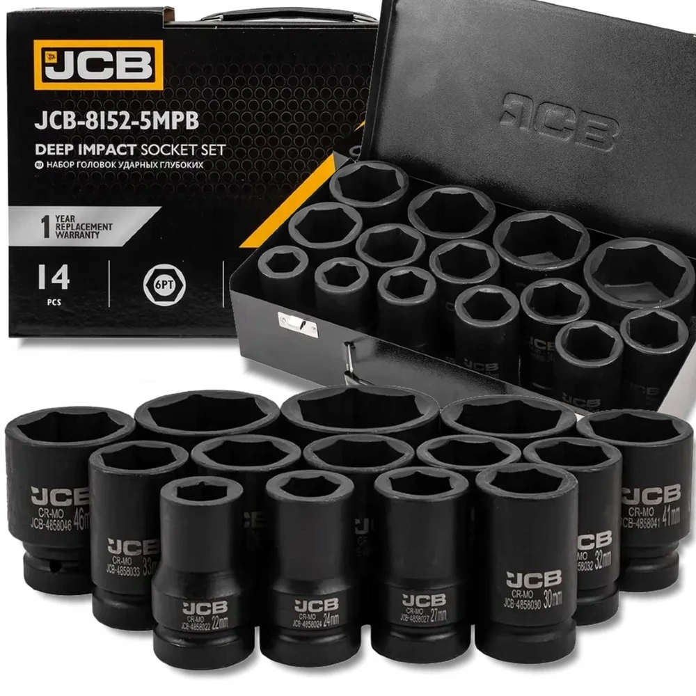 Smūginių galvučių komplektas JCB 8152-5MPB; 1''; 14 vnt.