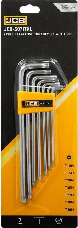 JCB TORX 7szt. /B.DŁ. T10-T40 Z OTWOREM