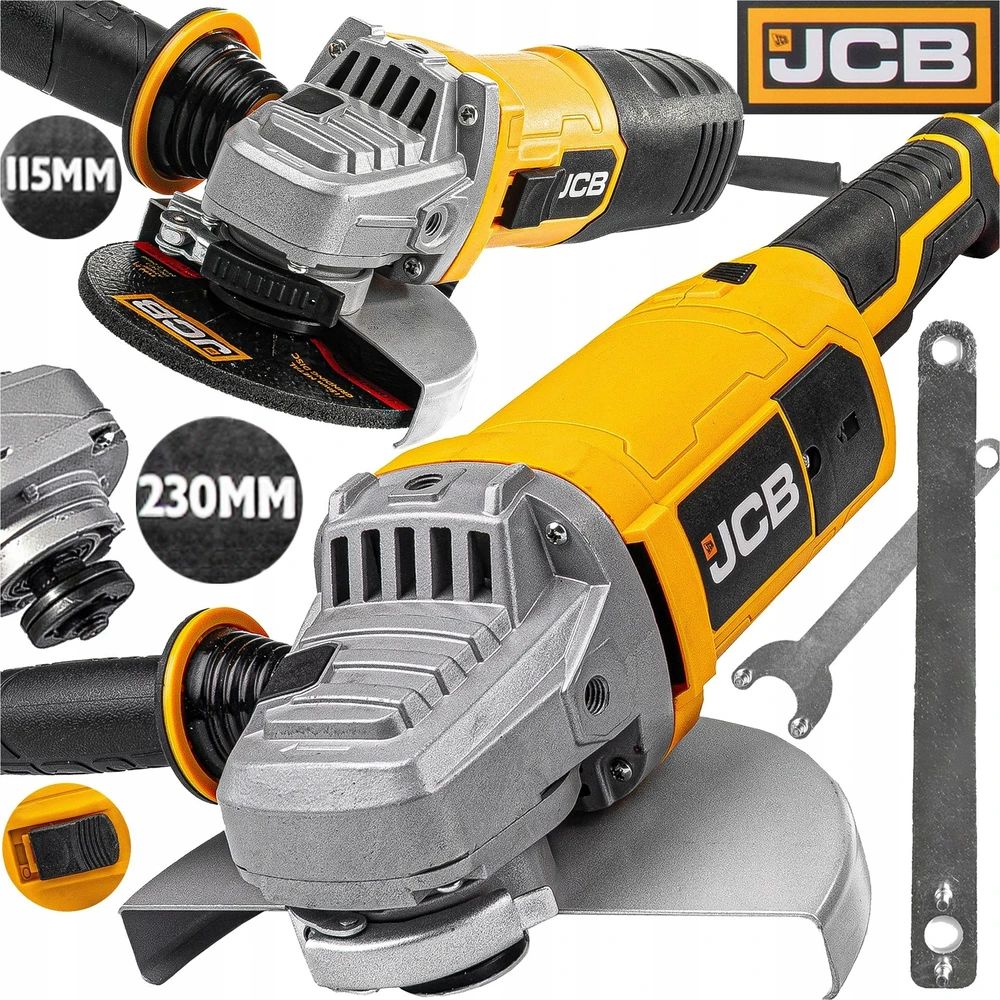 JCB kampinio šlifuoklio rinkinys 600W/2000W, 230V 115mm/230mm