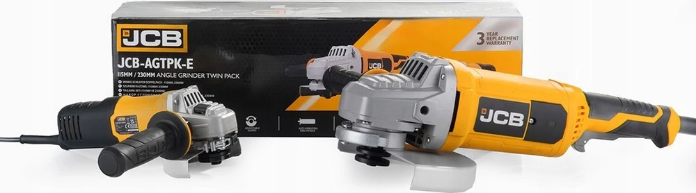 JCB kampinio šlifuoklio rinkinys 600W/2000W, 230V 115mm/230mm
