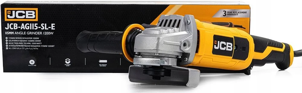 JCB kampinis šlifuoklis 1200 W, 230 V 115 mm, reguliuojamas greitis