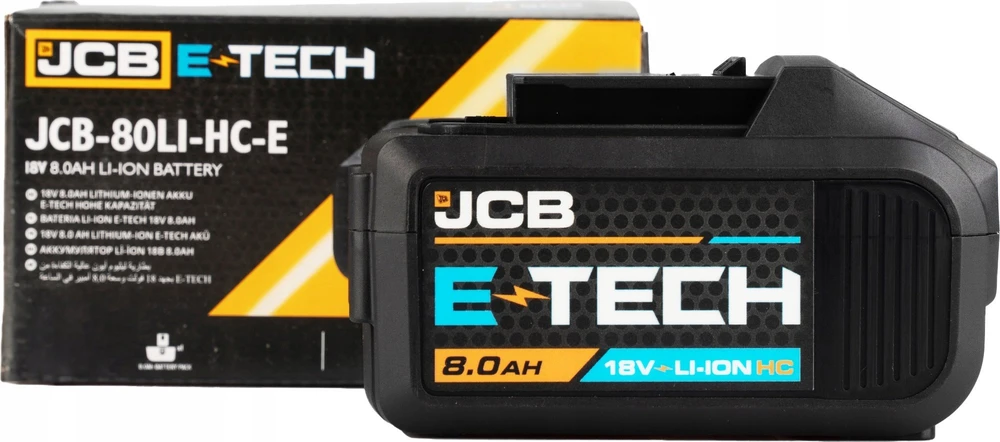 JCB E-TECH 18V 8.0Ah akumuliatorius su pakuote