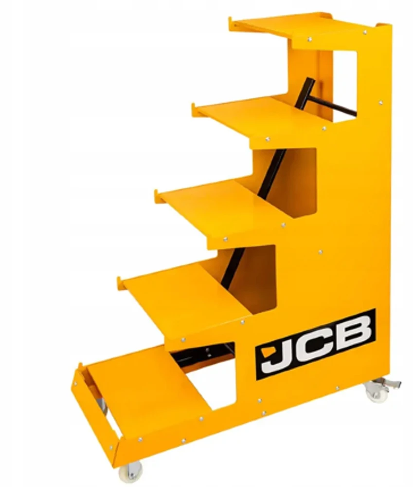 JCB Mobilus ekspozicinis stovas lentyninis 1350x1000x400mm 5 lentynos iki 300kg