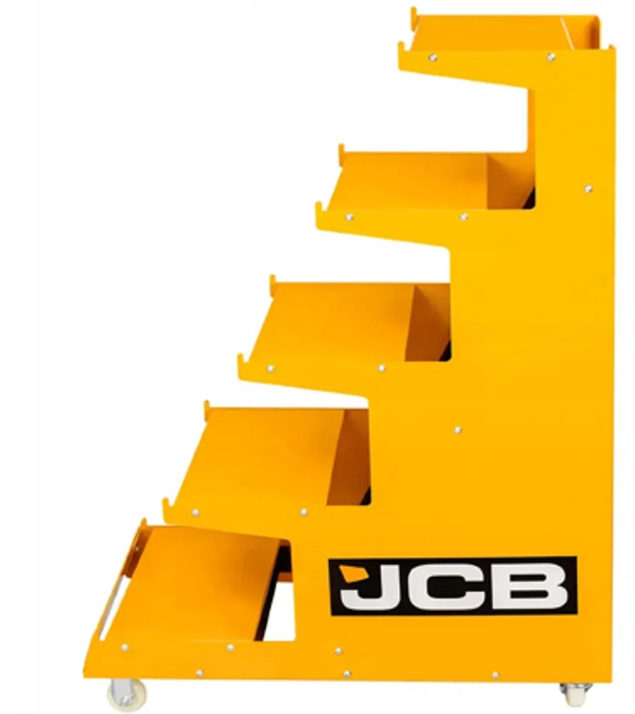 JCB Mobilus ekspozicinis stovas lentyninis 1350x1000x400mm 5 lentynos iki 300kg