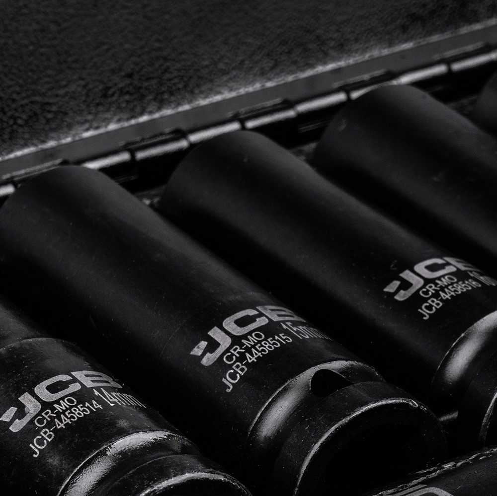 Smūginių sukimo galvučių komplektas JCB 4107-5MPB; 1/2''; 10-24 mm; 10 vnt.