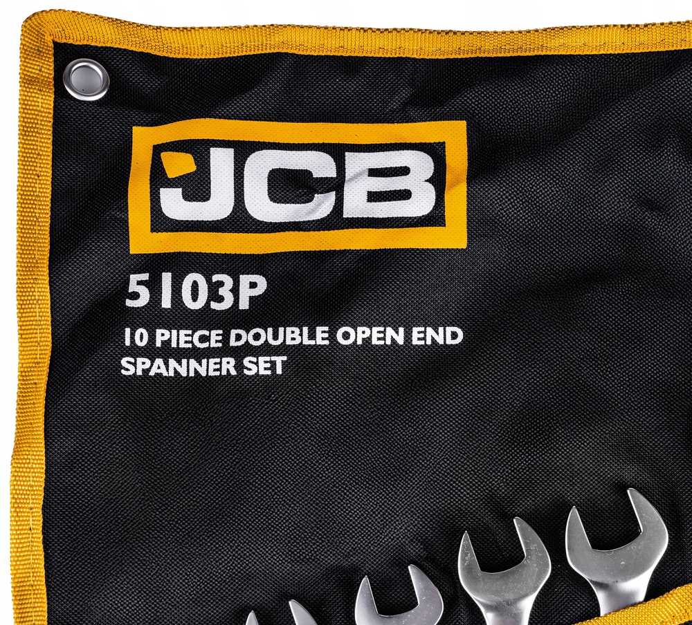 JCB Plokščių raktų rinkinys 10 vnt. (8-36 mm) ant drobės