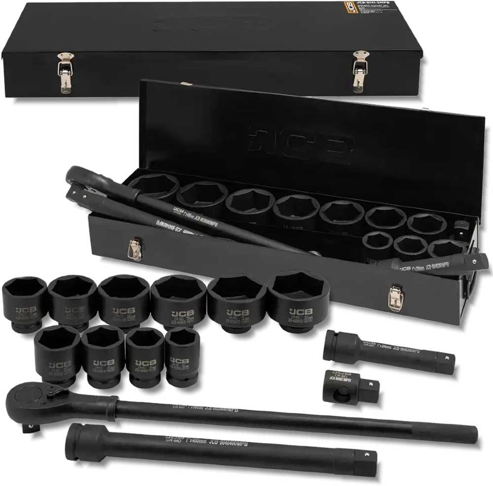 Smūginių sukimo galvučių komplektas JCB 8141-5MPB; 1''; 36-80 mm; 15 vnt.