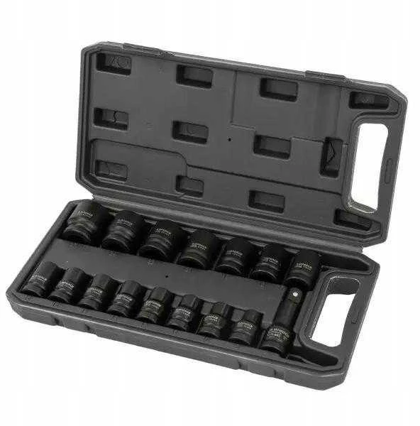 JCB smūginių antgalių rinkinys 1/2'' 16 vnt. (6 briaunų) (8-27mm)