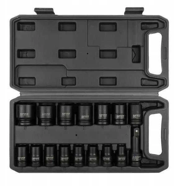 JCB smūginių antgalių rinkinys 1/2'' 16 vnt. (6 briaunų) (8-27mm)