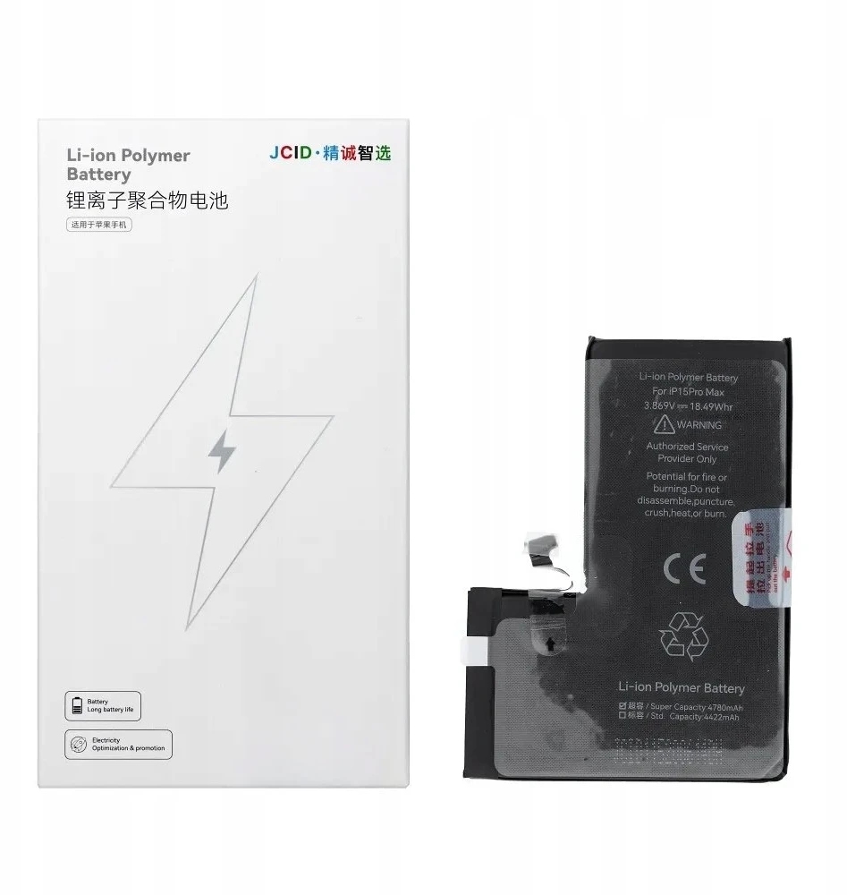 JCID baterija, skirta „iPhone 15 Pro Max“, 4800 mAh (didelės talpos)