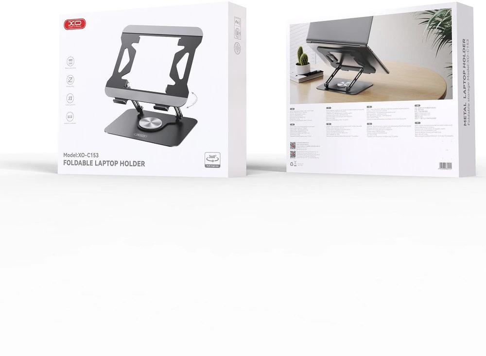 XO holder stand C153 juodos spalvos for laptop max 17,3"