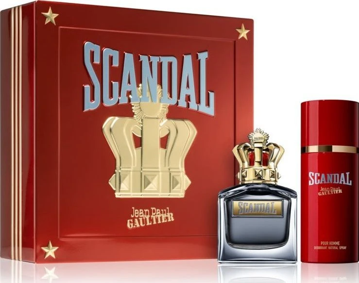 Set Jean Paul Gaultier: Scandal Eau De Toilette For Men, 100 ml + Scandal Dezodorantas Purškiklis For Men, 150 ml