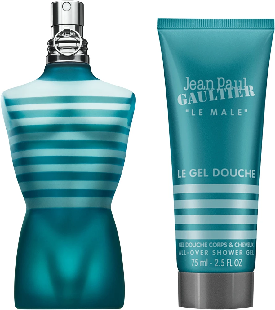 Set Jean Paul Gaultier: Le Male Eau De Toilette For Men, 75 ml + Le Male Cleansing Dušo želė For All Skin Types, 75 ml