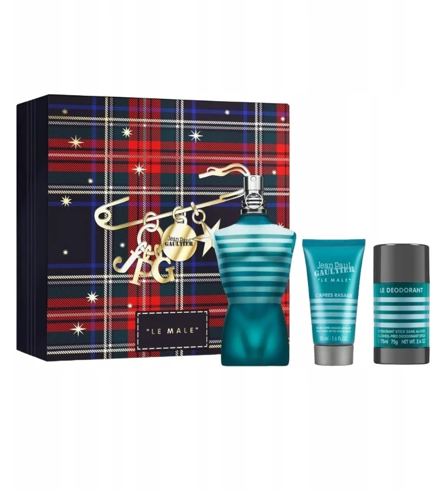 Jean Paul Gaultier Le Male rinkinys vyrams (EDT, 125 ml + balzamas po skutimosi, 50 ml + pieštukinis dezodorantas, 75 ml)