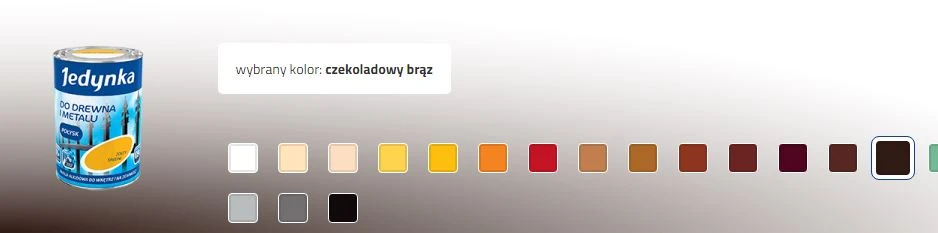 Jedynka Alkidiniai emaliniai dažai medienai ir metalui, šokolado rudos spalvos blizgesys, 0,9 l