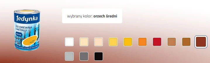 Jedynka Alkidiniai emaliniai dažai medžiui ir metalui, riešuto spalvos, vidutinio blizgesio, 0,9 l