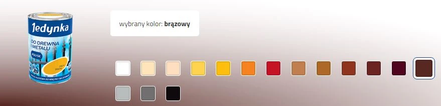 Jedynka Alkidiniai emaliniai dažai medžiui ir metalui, rudos spalvos blizgūs, 0,9 l