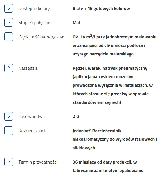 Jedynka Vienetinis baltas alkidinis emalis 0,9 l