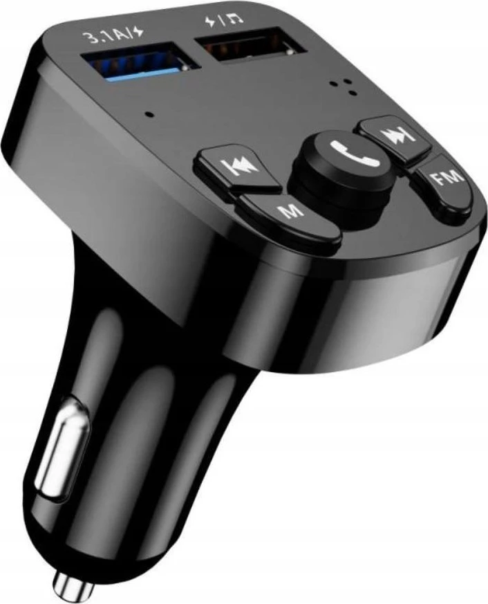 Jellico F10 Bluetooth 5.0 FM / MP3 siųstuvas + automobilio greitasis įkroviklis 2x USB QC 3.0 3.1A LED juodas