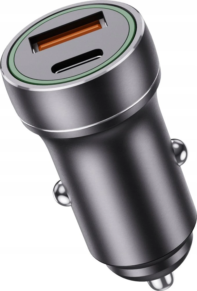 JELLICO automobilinis įkroviklis F4 PD 20W 1xUSB-C + 1xUSB QC3.0 + laidas „Lightning“ Juodas