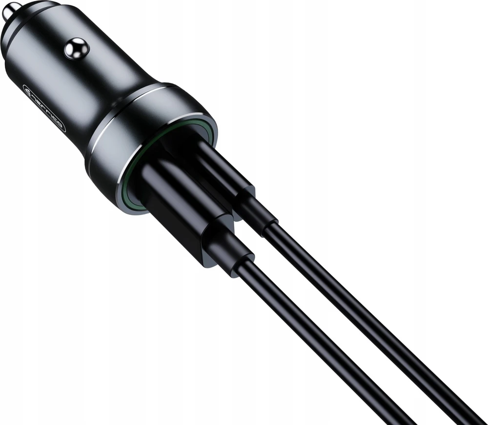 JELLICO automobilinis įkroviklis F4 PD 20W 1xUSB-C + 1xUSB QC3.0 + laidas „Lightning“ Juodas